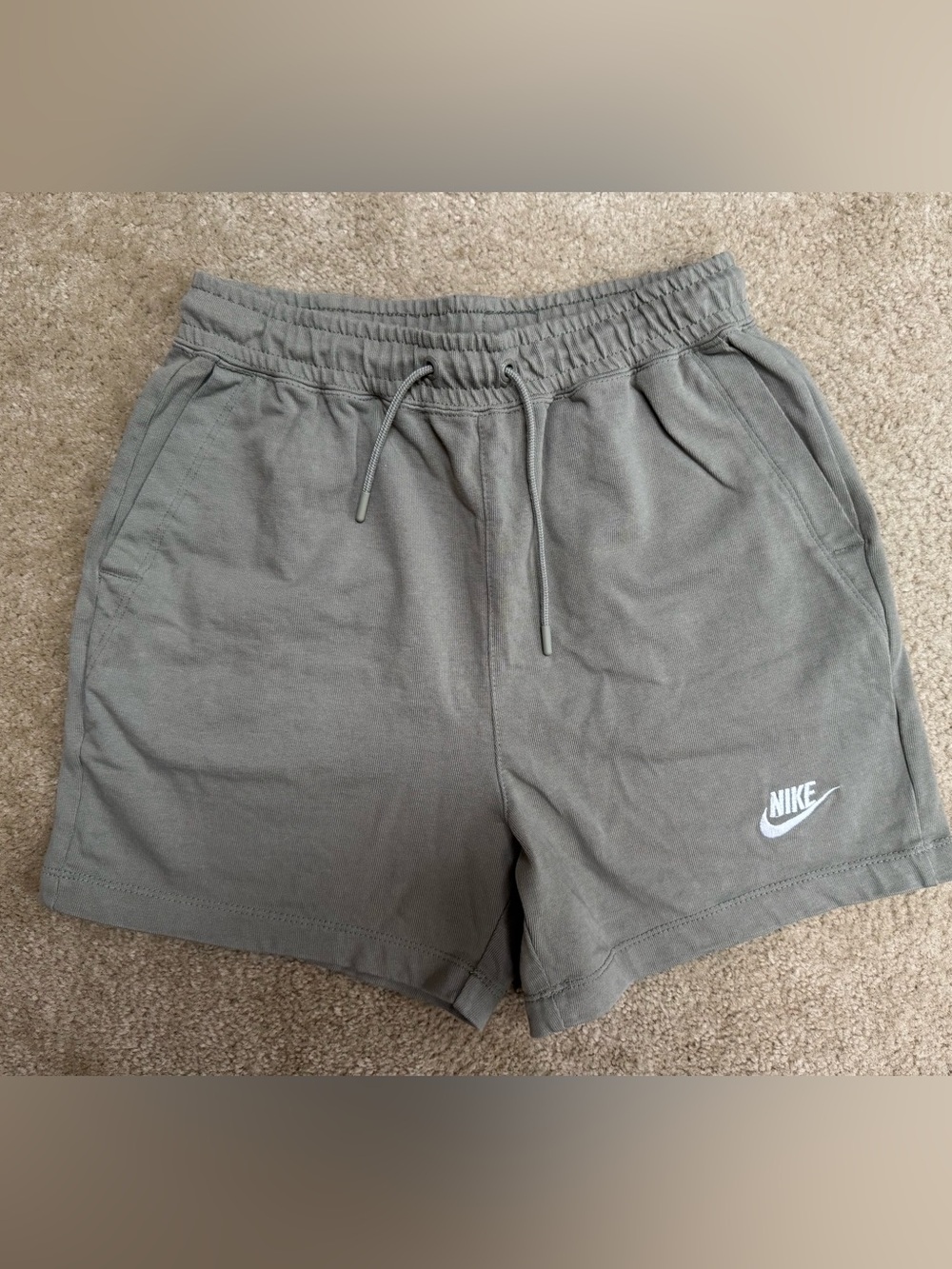 Nike Sz XS Women's Olive Athletic Drawstring Shorts with Logo